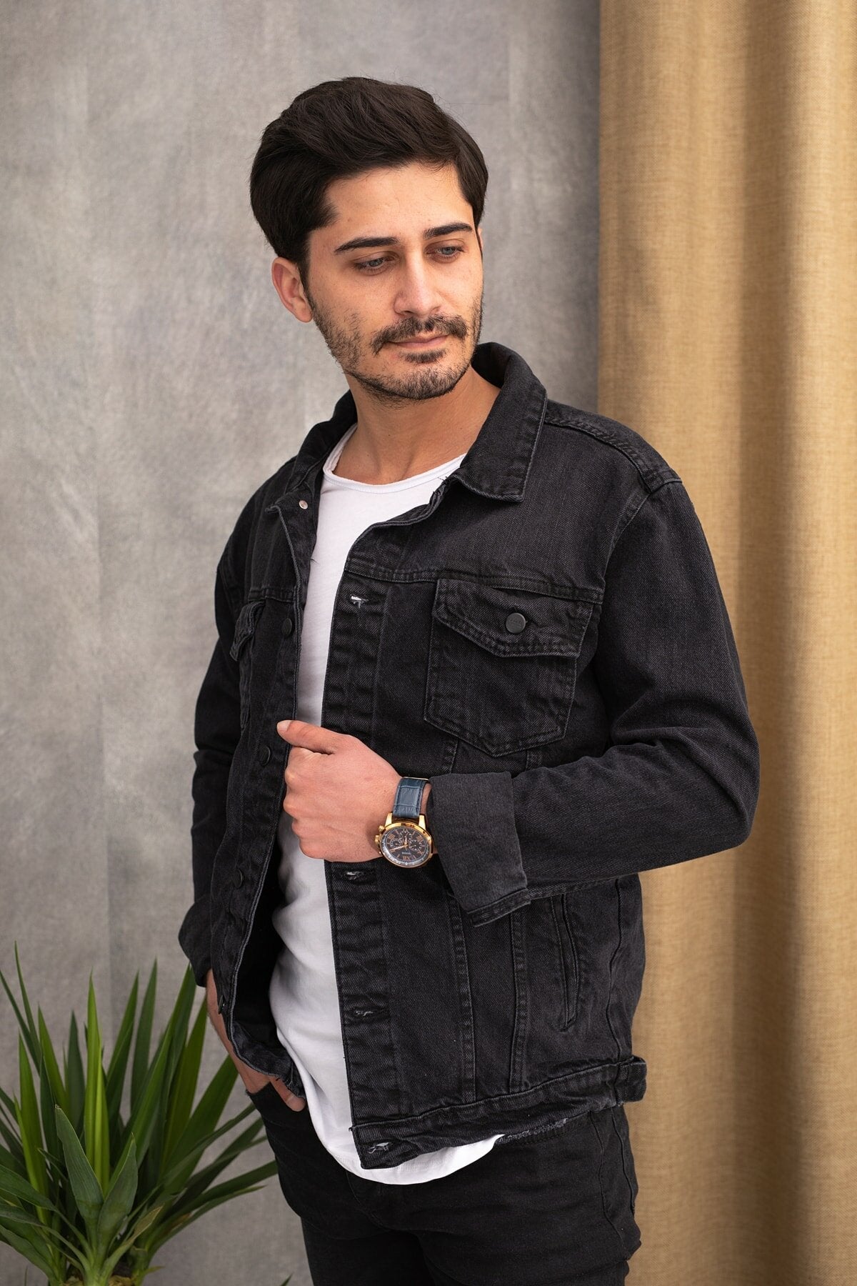 Mens Denim Jacket Stretchable Fine Lycra - DENIMS 