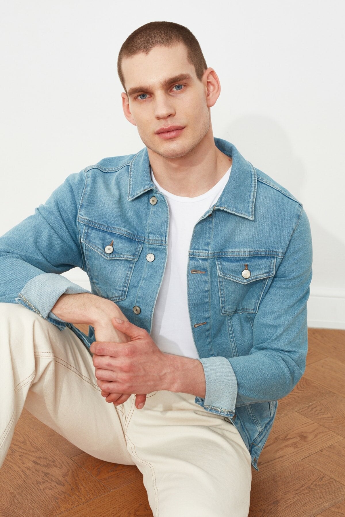 Mens Denim Jacket Stretchable Fine Lycra - DENIMS 