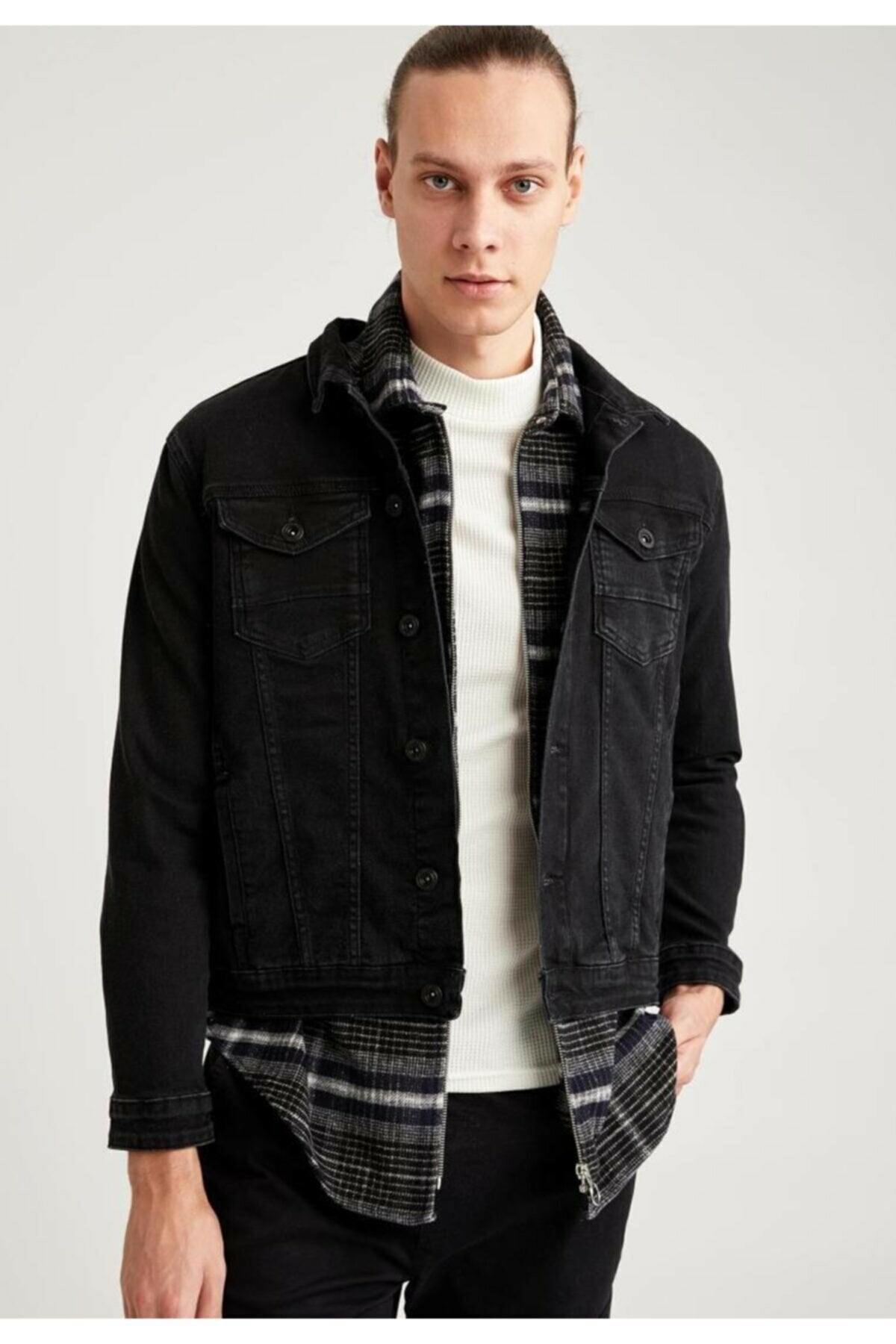 Mens Denim Jacket Stretchable Fine Lycra - DENIMS 