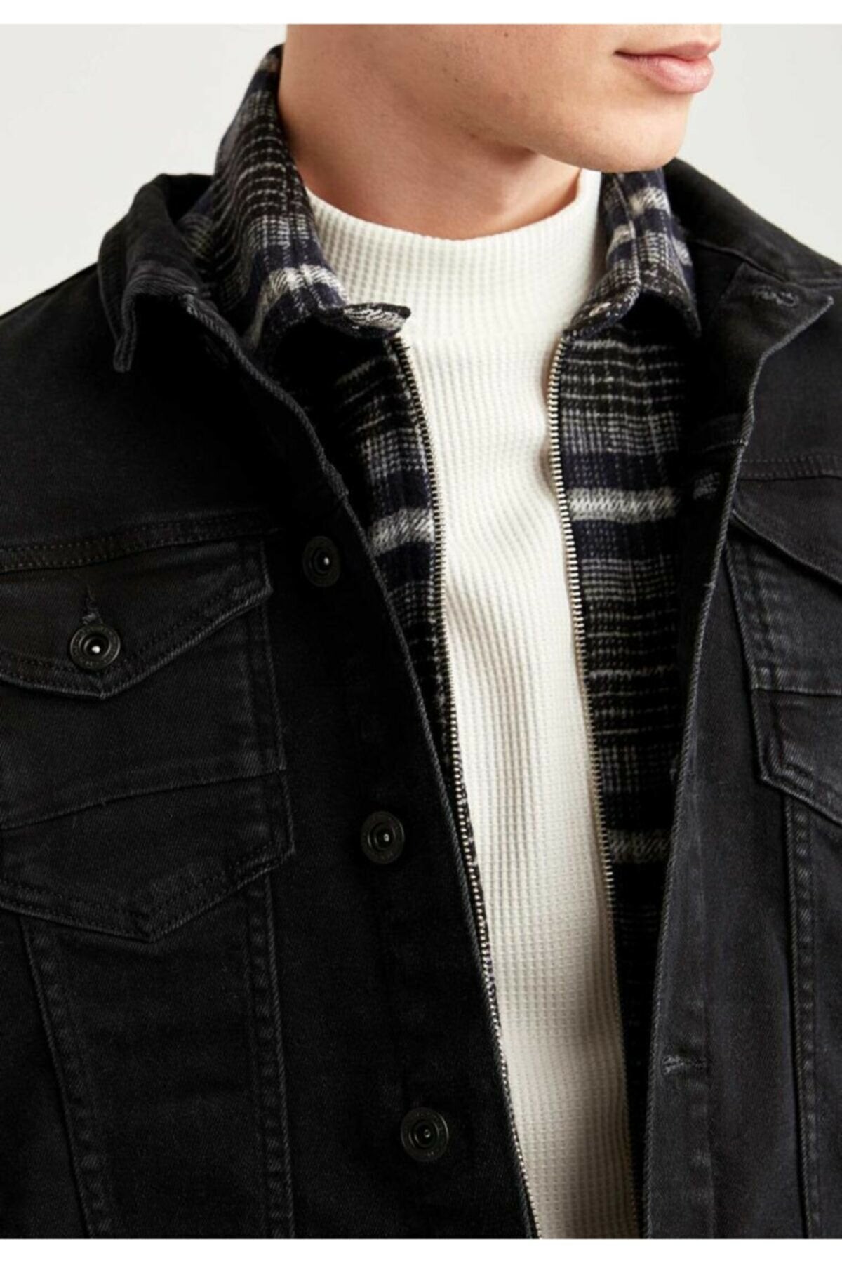 Mens Denim Jacket Stretchable Fine Lycra - DENIMS 