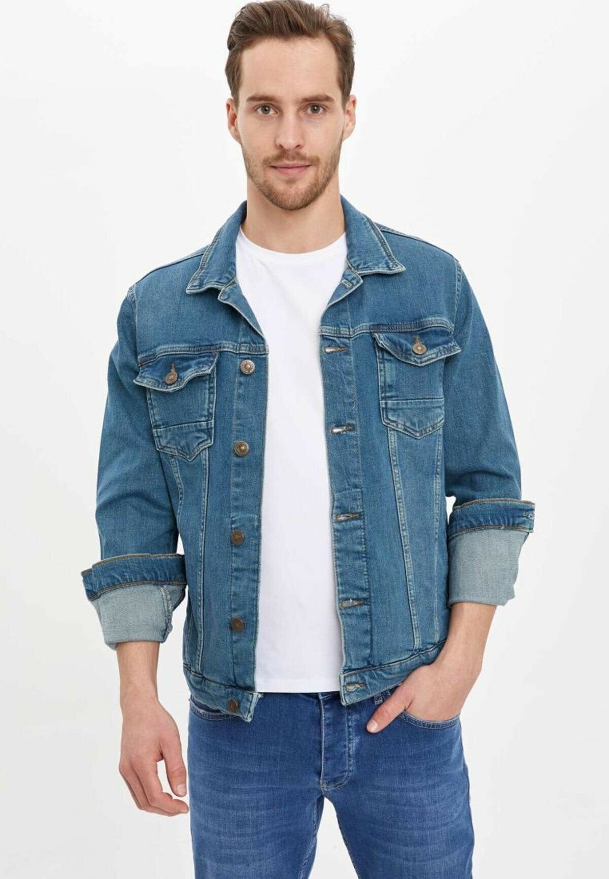 Mens Denim Jacket Stretchable Fine Lycra - DENIMS 