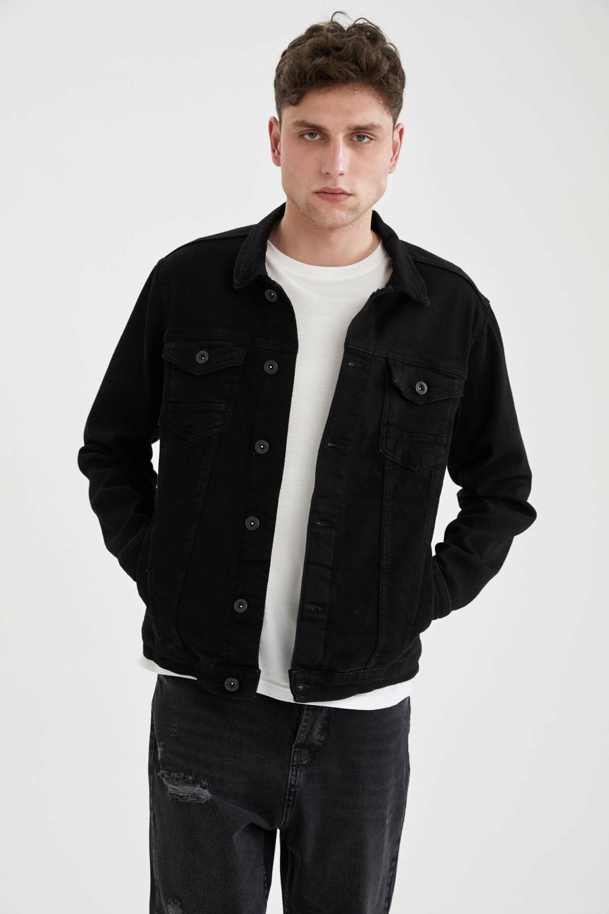 Mens Denim Jacket Stretchable Fine Lycra - DENIMS 