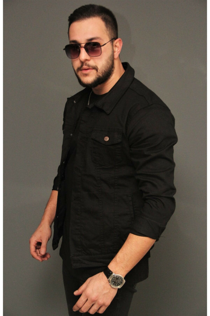 Mens Denim Jacket Stretchable Fine Lycra - DENIMS 