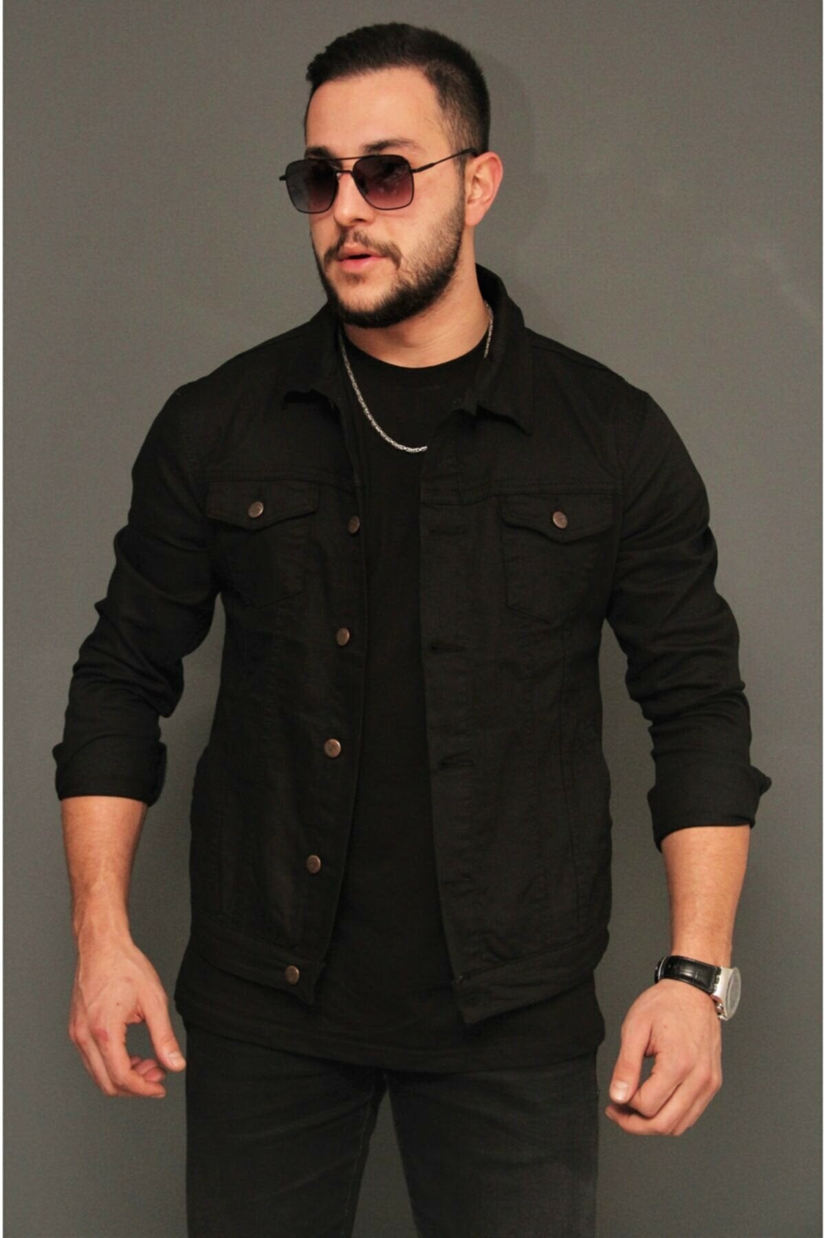 Mens Denim Jacket Stretchable Fine Lycra - DENIMS 