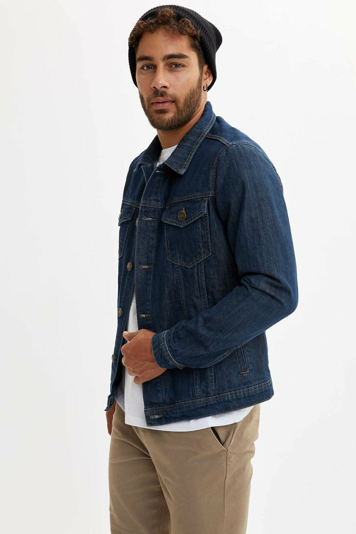 Mens Denim Jacket Stretchable Fine Lycra - DENIMS 