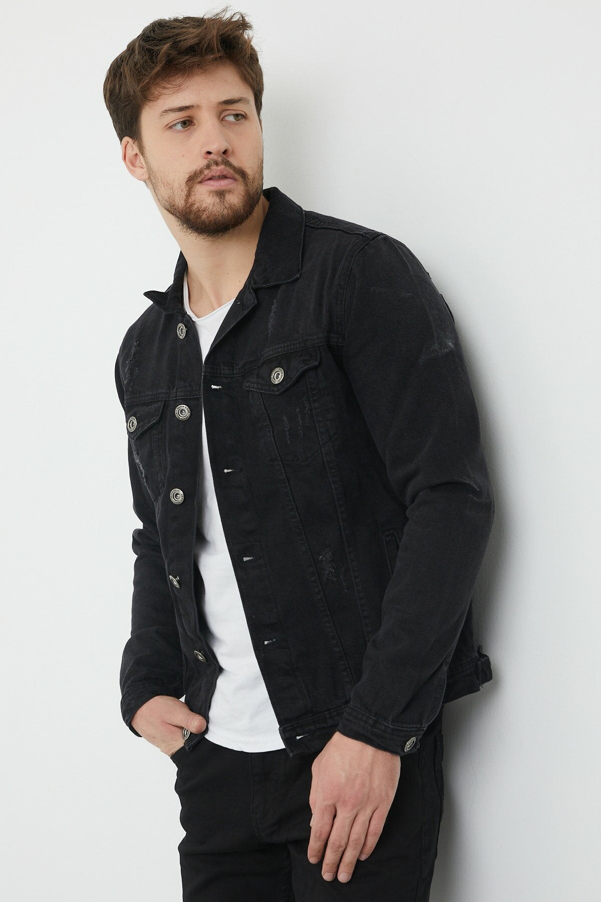Mens Denim Jacket Stretchable Fine Lycra - DENIMS 