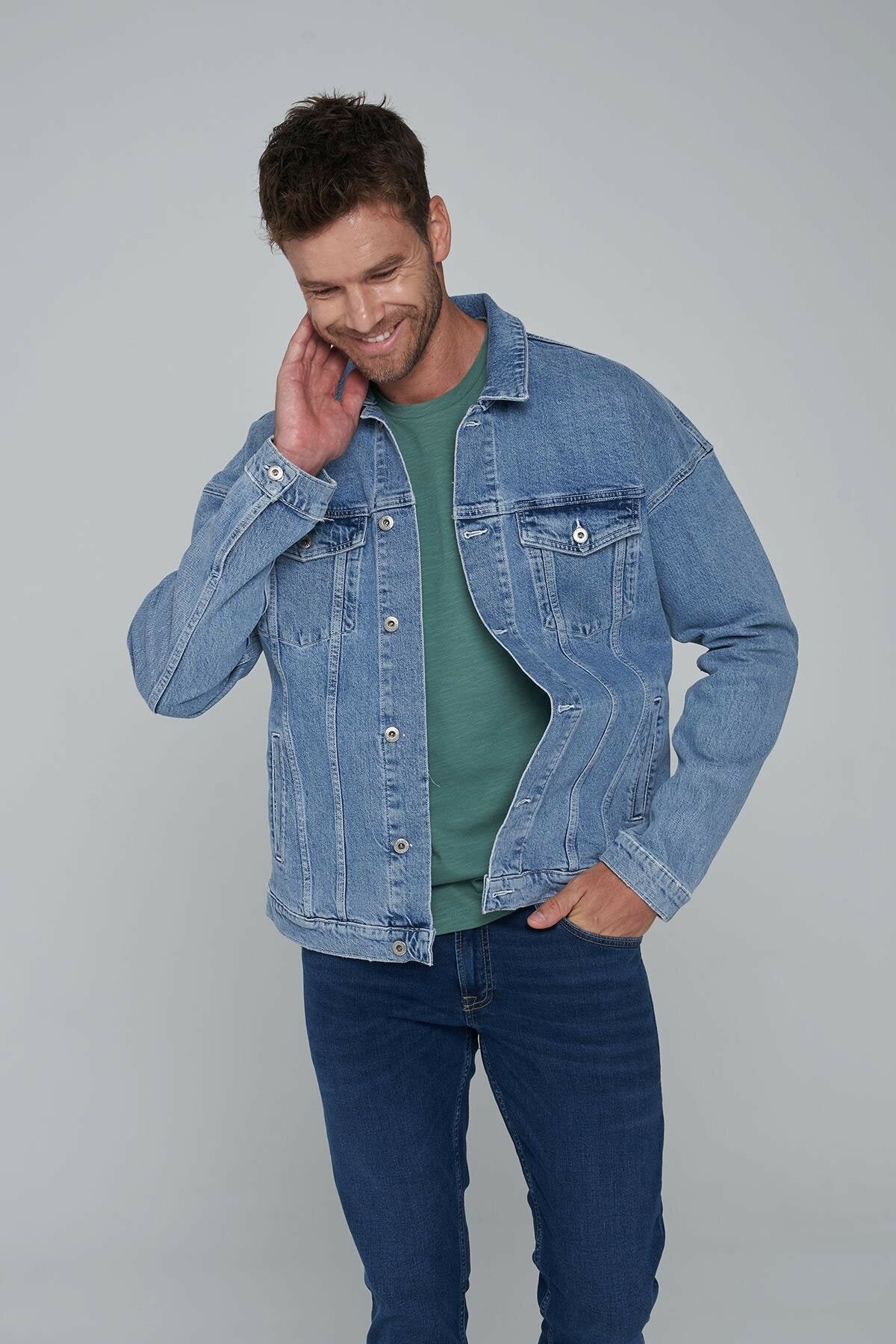 Mens Denim Jacket Stretchable Fine Lycra - DENIMS 