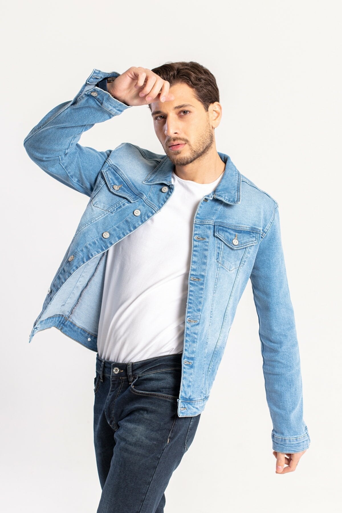 Mens Denim Jacket Stretchable Fine Lycra - DENIMS 