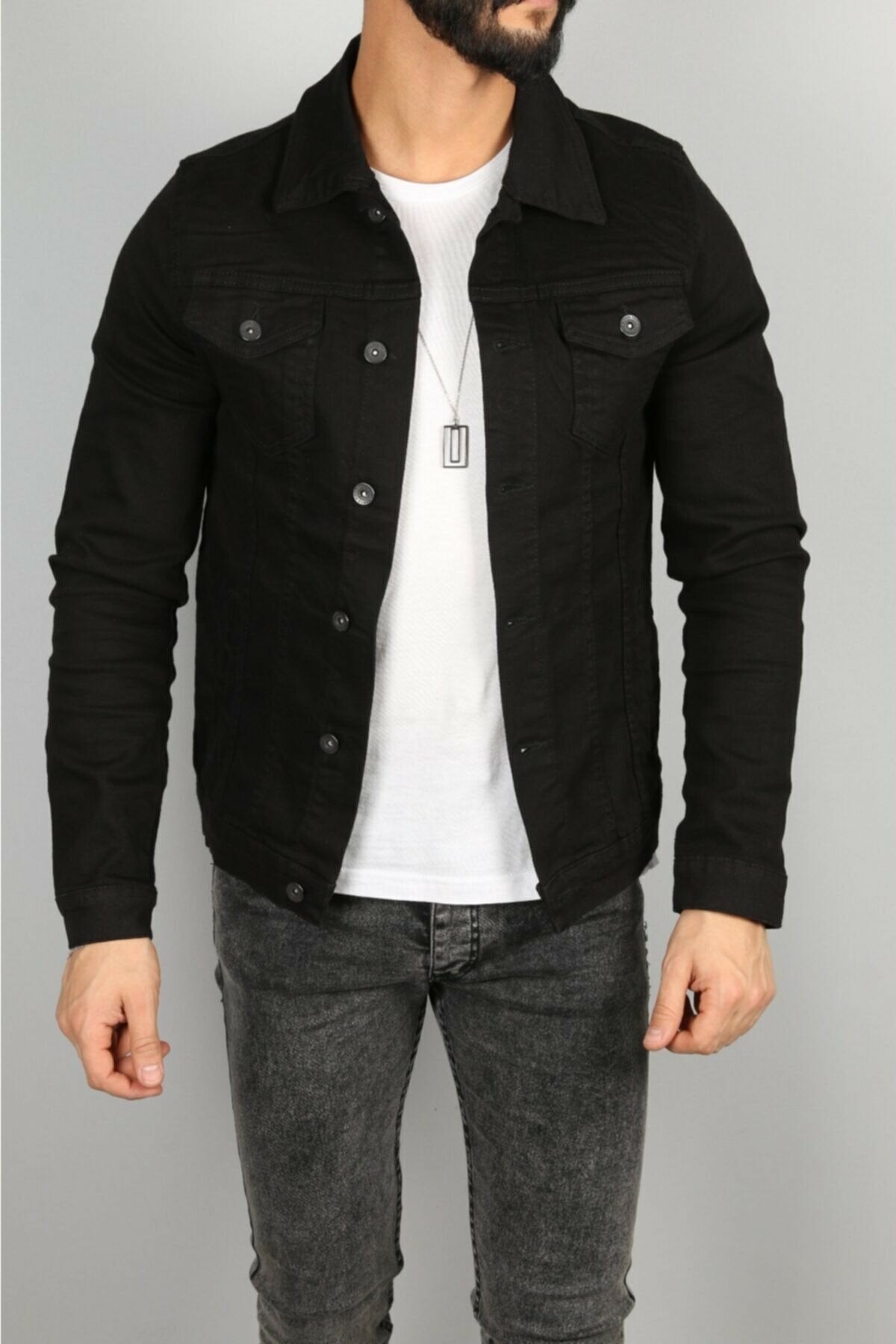 Mens Denim Jacket Stretchable Fine Lycra - DENIMS 