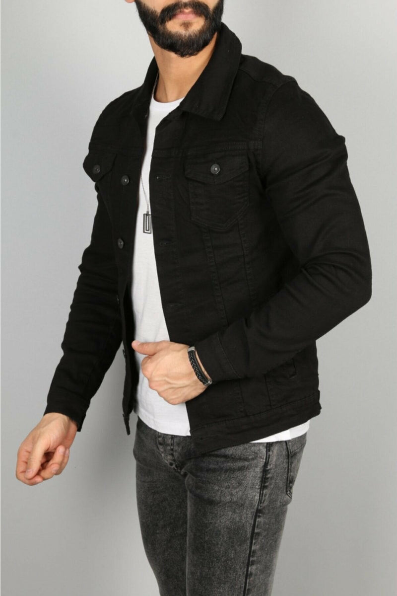 Mens Denim Jacket Stretchable Fine Lycra - DENIMS 