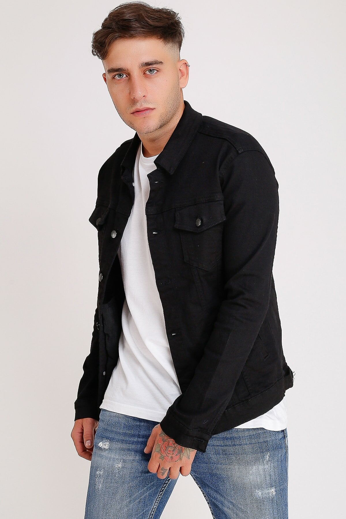 Mens Denim Jacket Stretchable Fine Lycra - DENIMS 