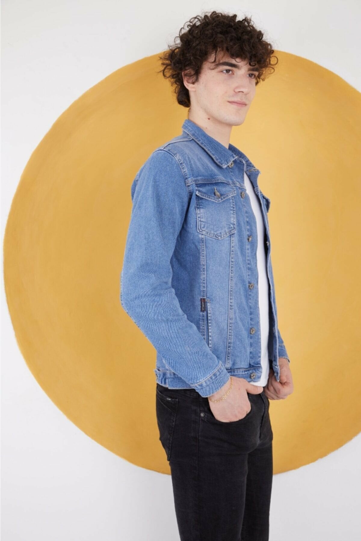Mens Denim Jacket Stretchable Fine Lycra - DENIMS 