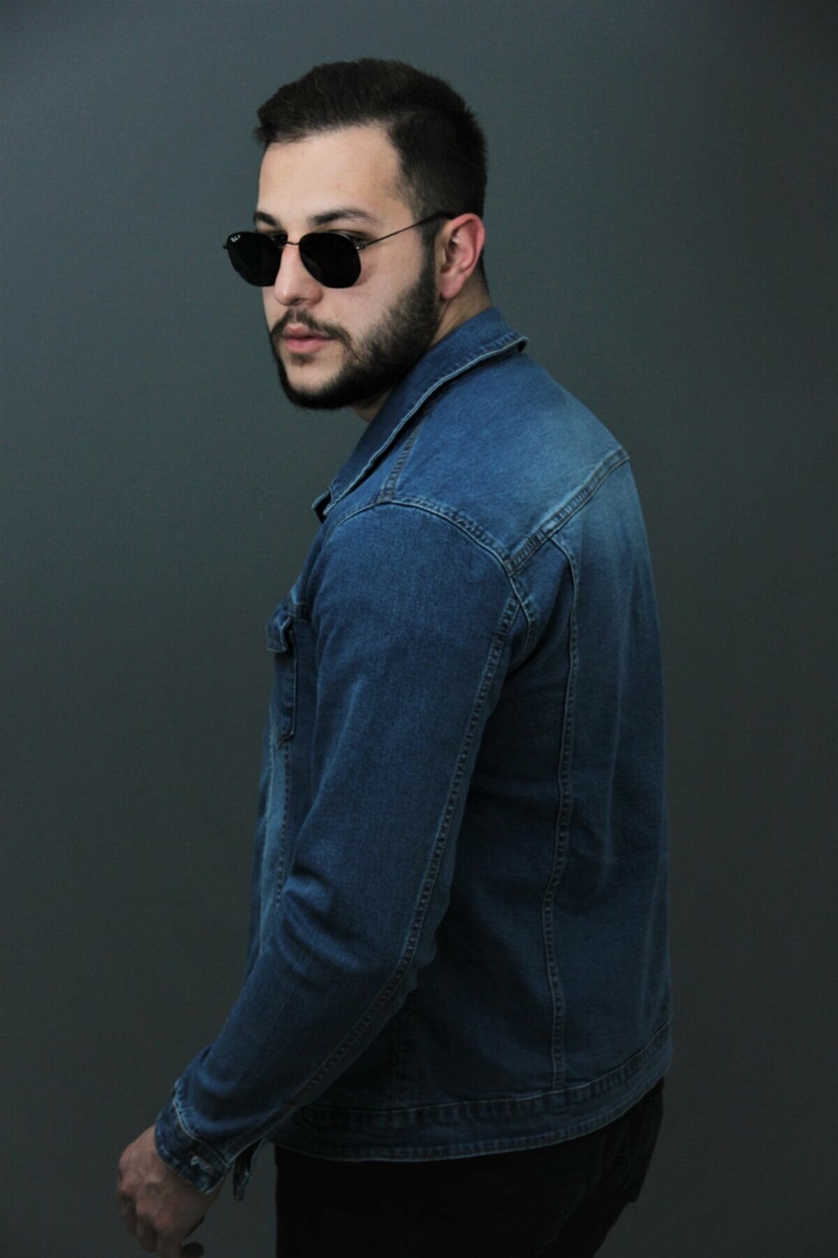 Mens Denim Jacket Stretchable Fine Lycra - DENIMS 