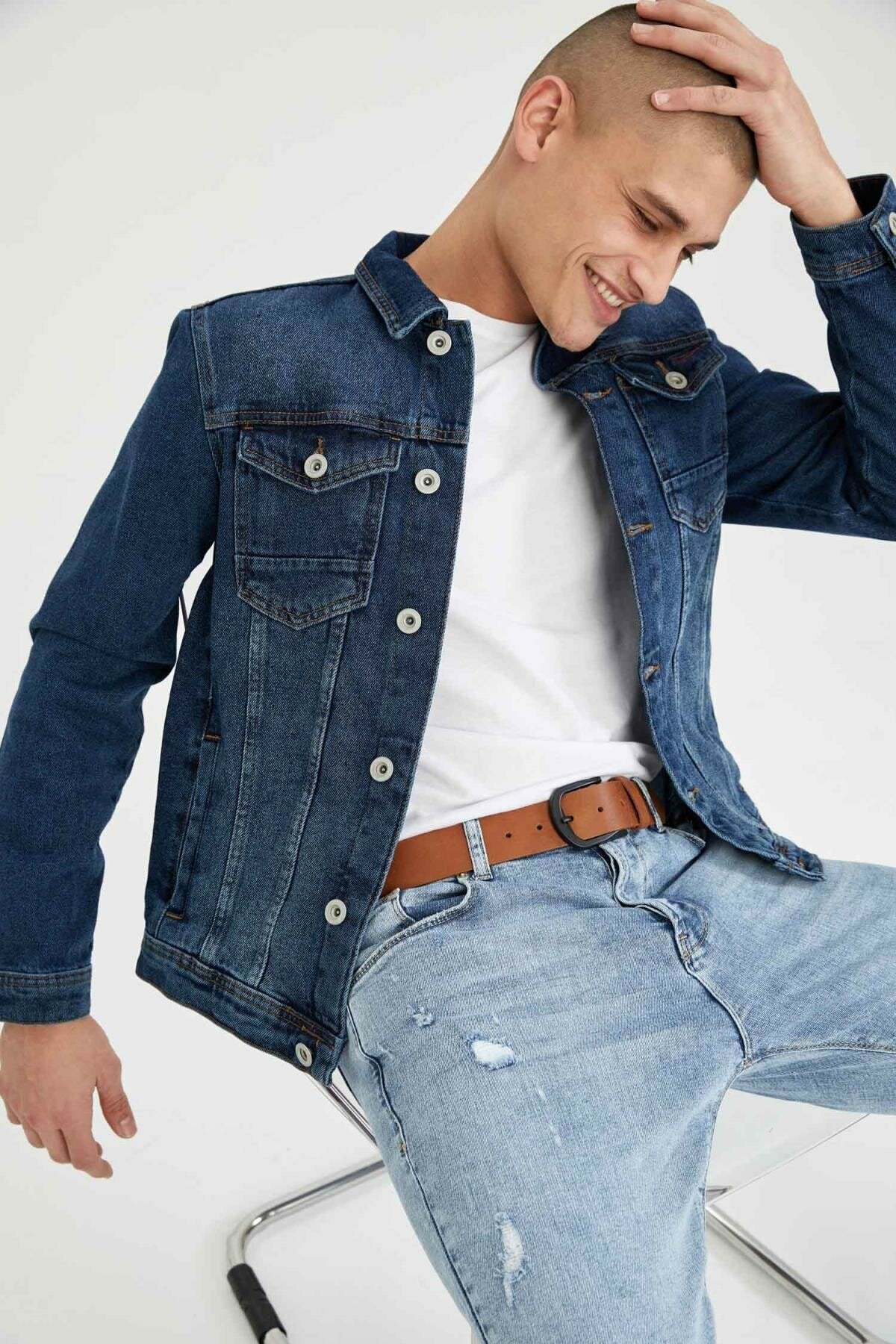 Mens Denim Jacket Stretchable Fine Lycra - DENIMS 
