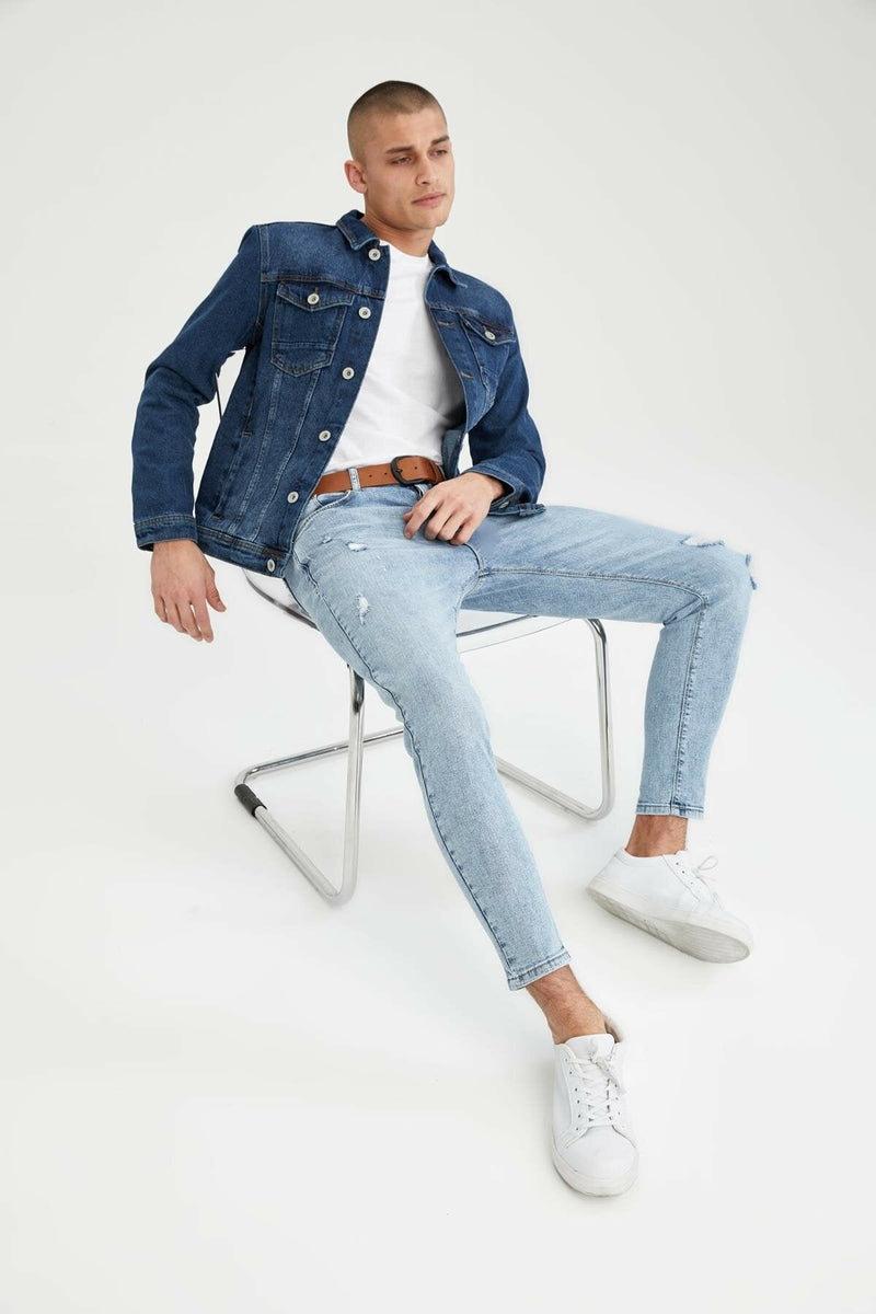 Mens Denim Jacket Stretchable Fine Lycra - DENIMS 