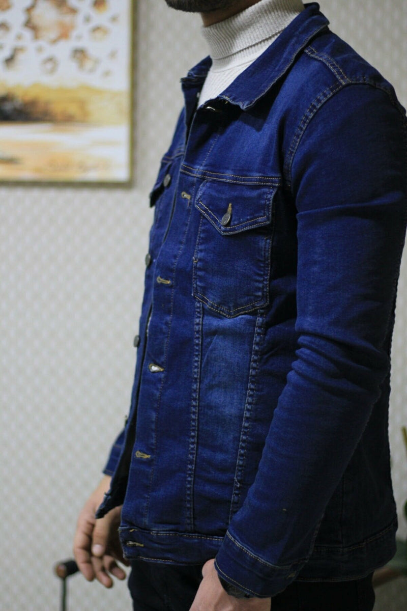 Mens Denim Jacket Stretchable Fine Lycra - DENIMS 