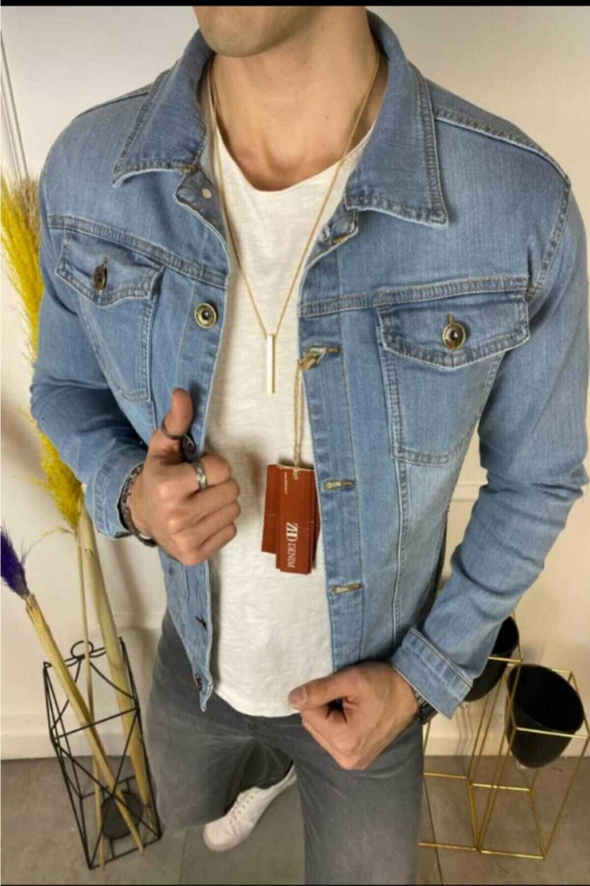 Mens Denim Jacket Stretchable Fine Lycra - DENIMS 