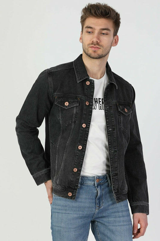 Mens Denim Jacket Stretchable Fine Lycra - DENIMS 
