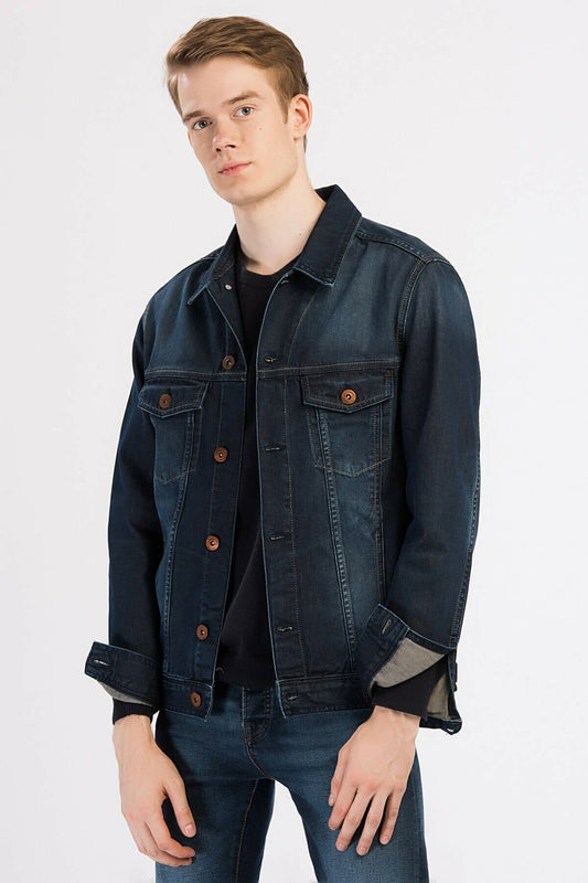 Mens Denim Jacket Stretchable Fine Lycra - DENIMS 