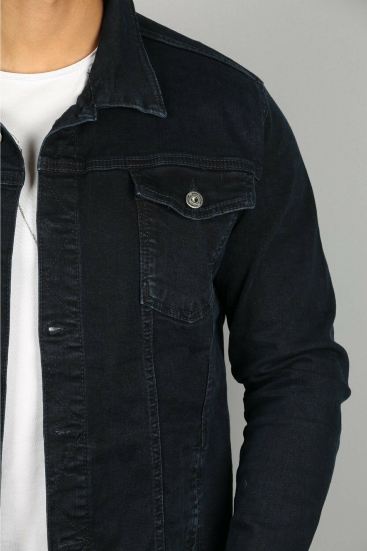 Mens Denim Jacket Stretchable Fine Lycra - DENIMS 