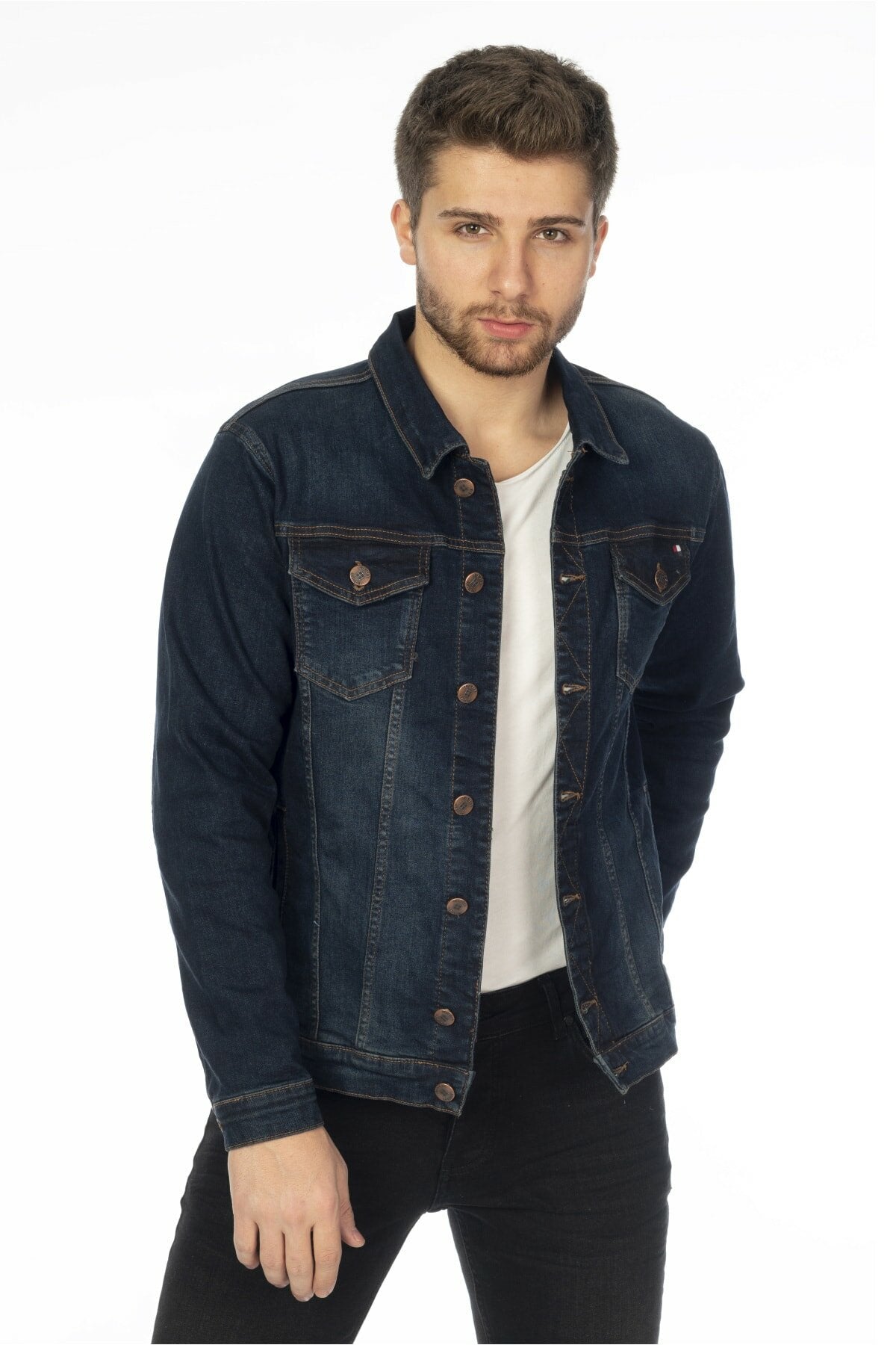 Mens Denim Jacket Stretchable Fine Lycra - DENIMS 