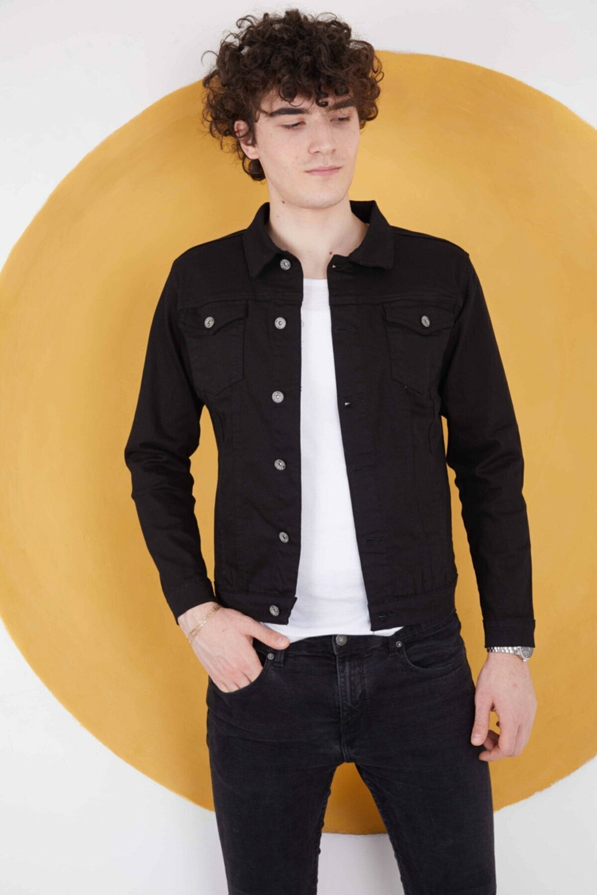 Mens Denim Jacket Stretchable Fine Lycra - DENIMS 