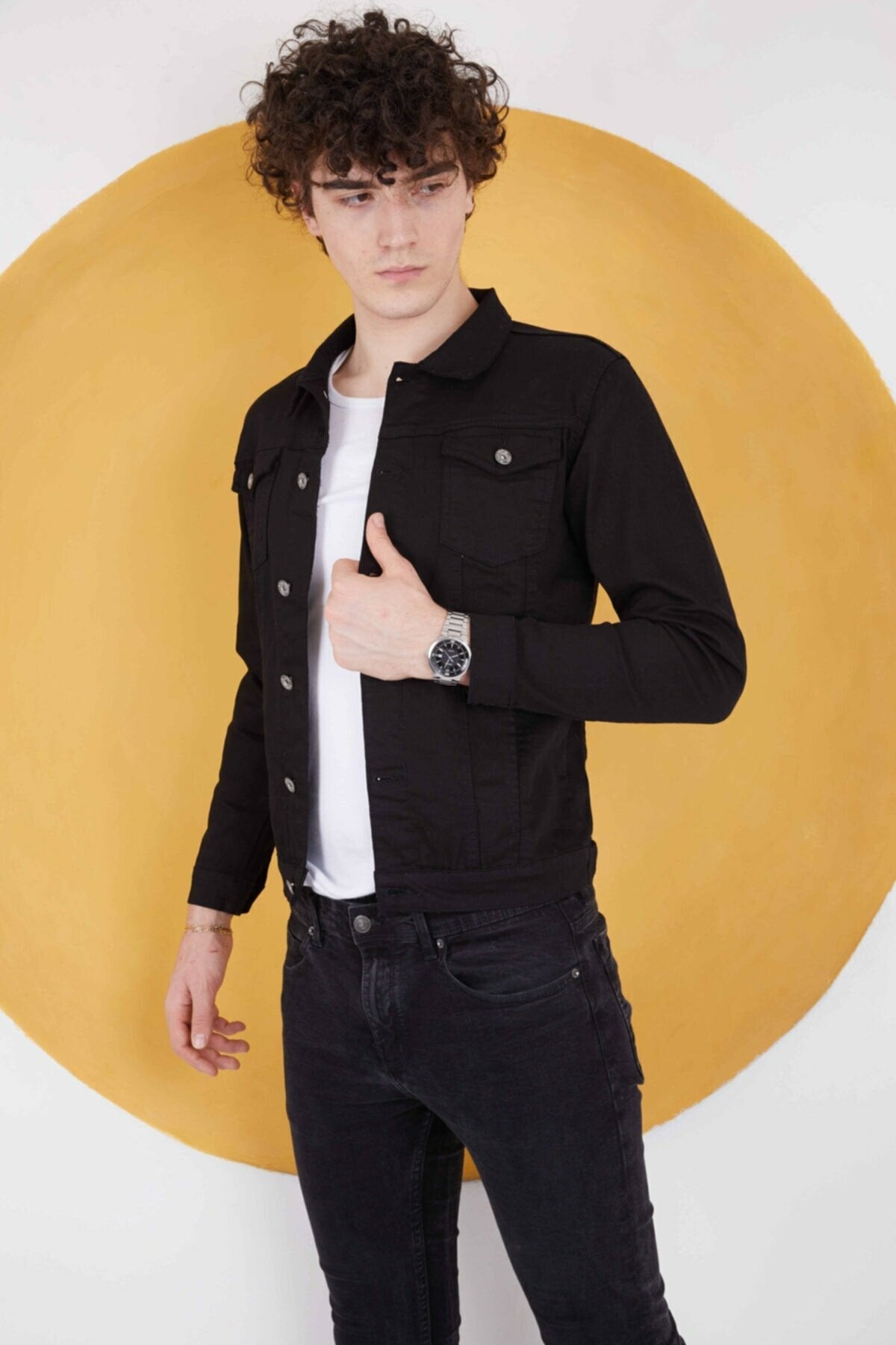 Mens Denim Jacket Stretchable Fine Lycra - DENIMS 