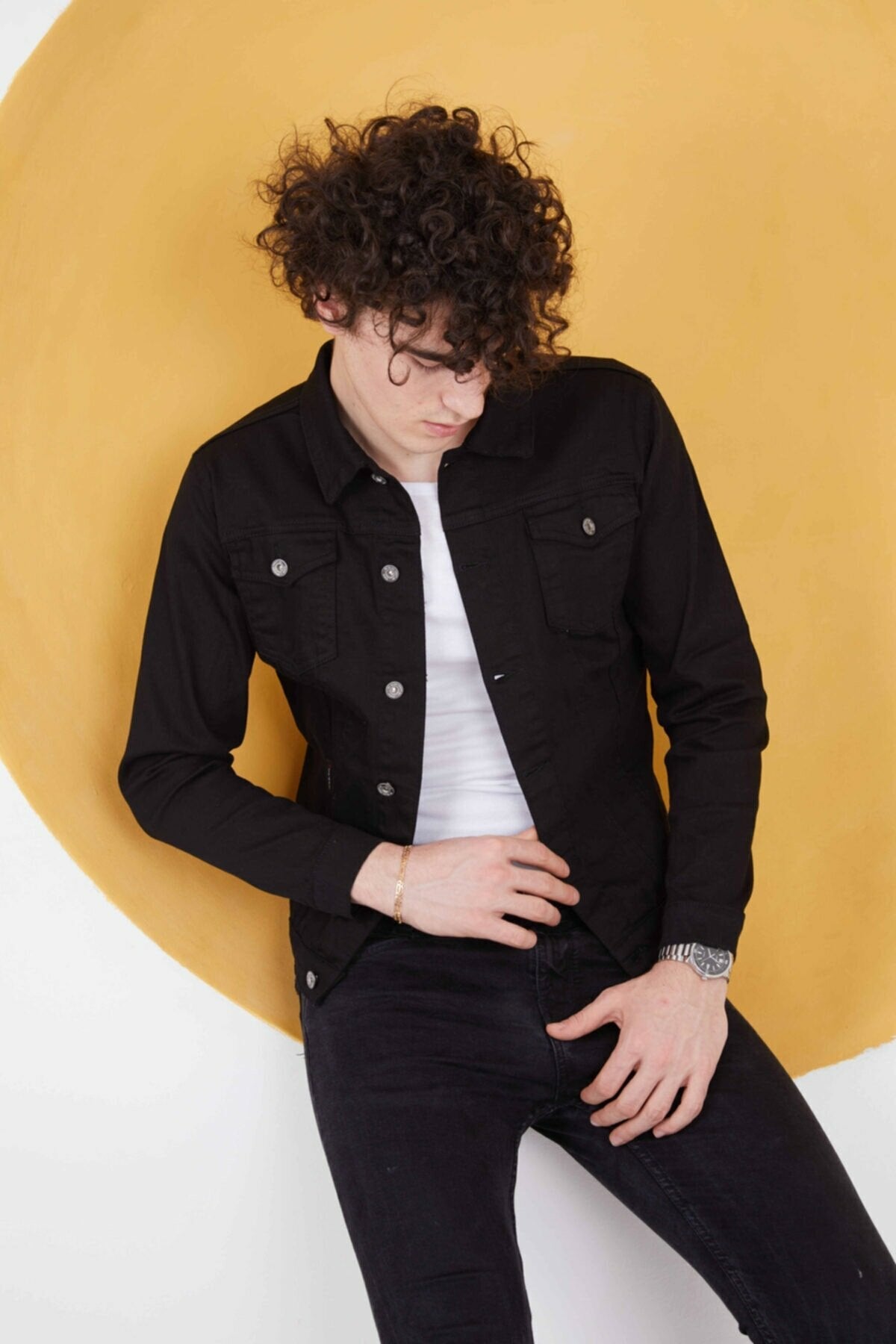 Mens Denim Jacket Stretchable Fine Lycra - DENIMS 