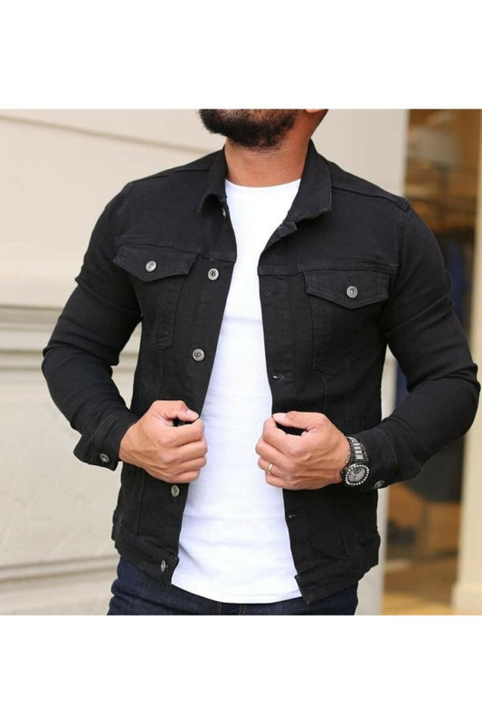 Mens Denim Jacket Stretchable Fine Lycra - DENIMS 
