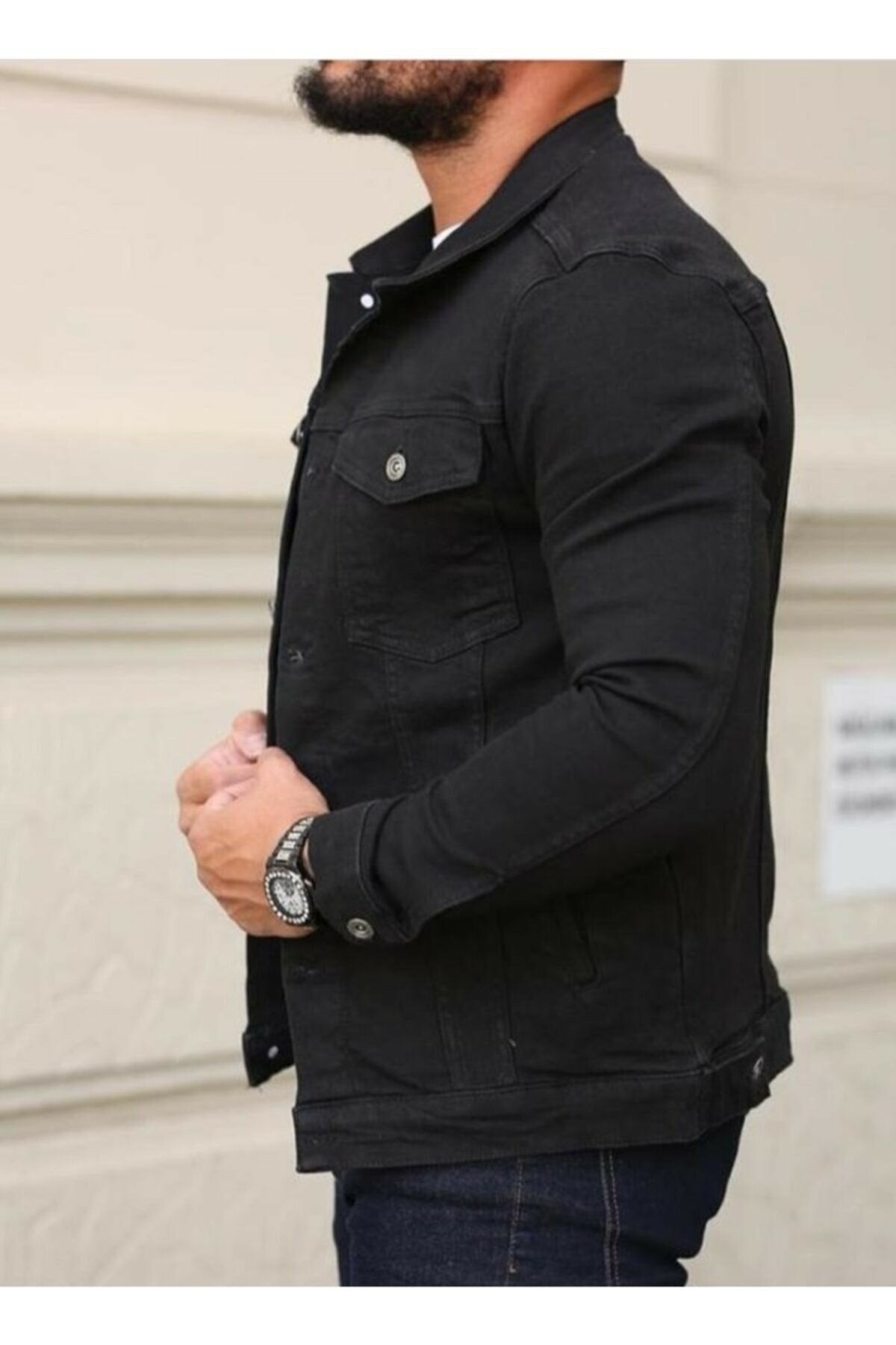 Mens Denim Jacket Stretchable Fine Lycra - DENIMS 