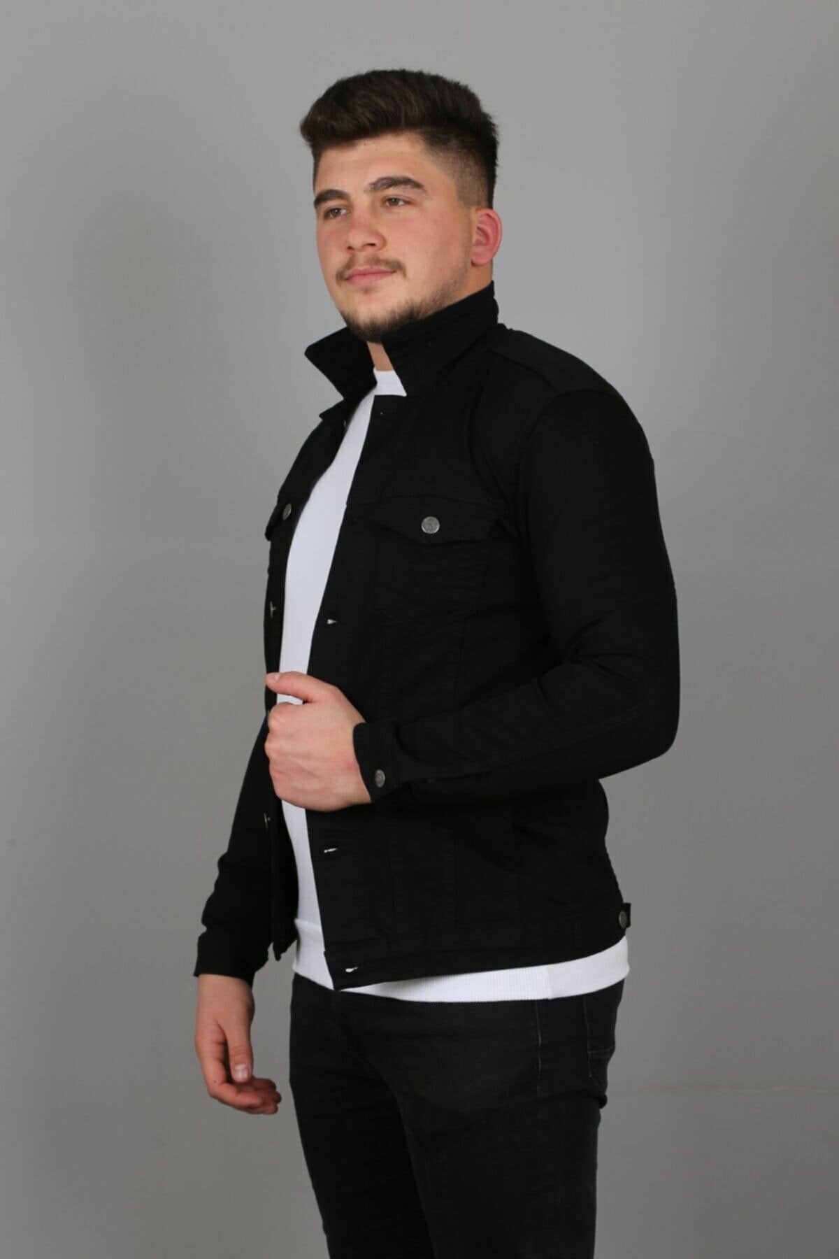 Mens Denim Jacket Stretchable Fine Lycra - DENIMS 