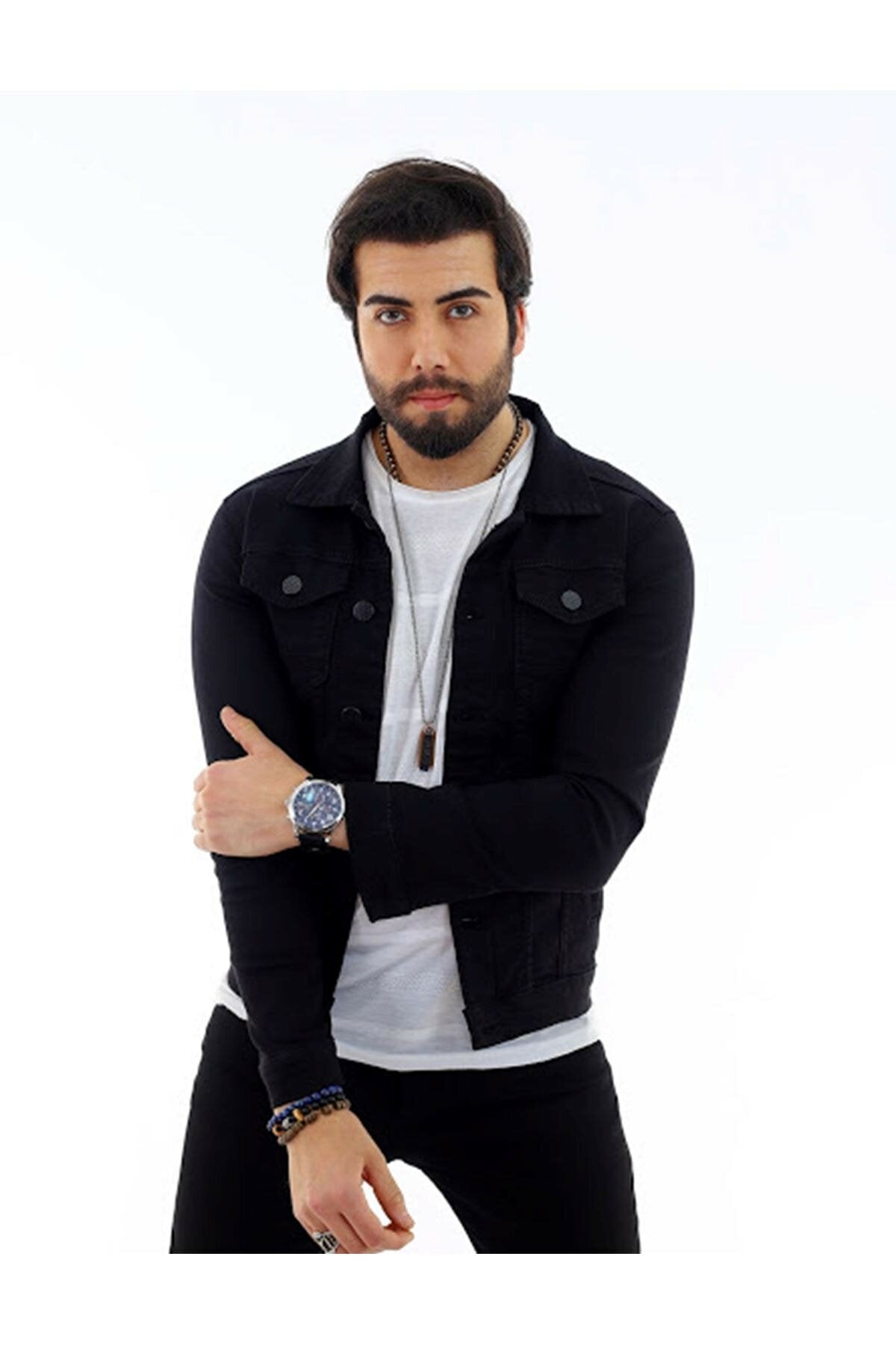 Mens Denim Jacket Stretchable Fine Lycra - DENIMS 