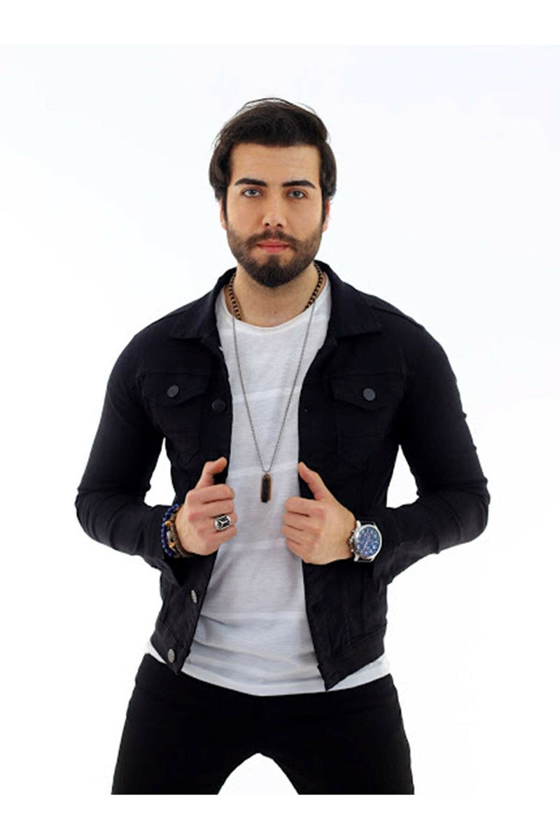 Mens Denim Jacket Stretchable Fine Lycra - DENIMS 