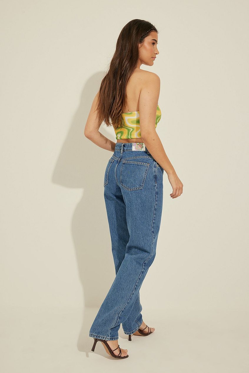 Mid Rise Straight Jeans - DENIMS 