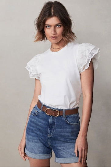 Mint Velvet Distressed Denim Shorts For Women - DENIMS 