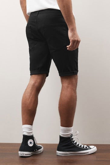 Motionflex 5 Pocket Chino Shorts For Mens Black - DENIMS 