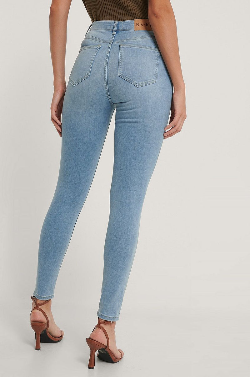 Organic Skinny High Waist Destroyed Jeans For Womens - DENIMS 
