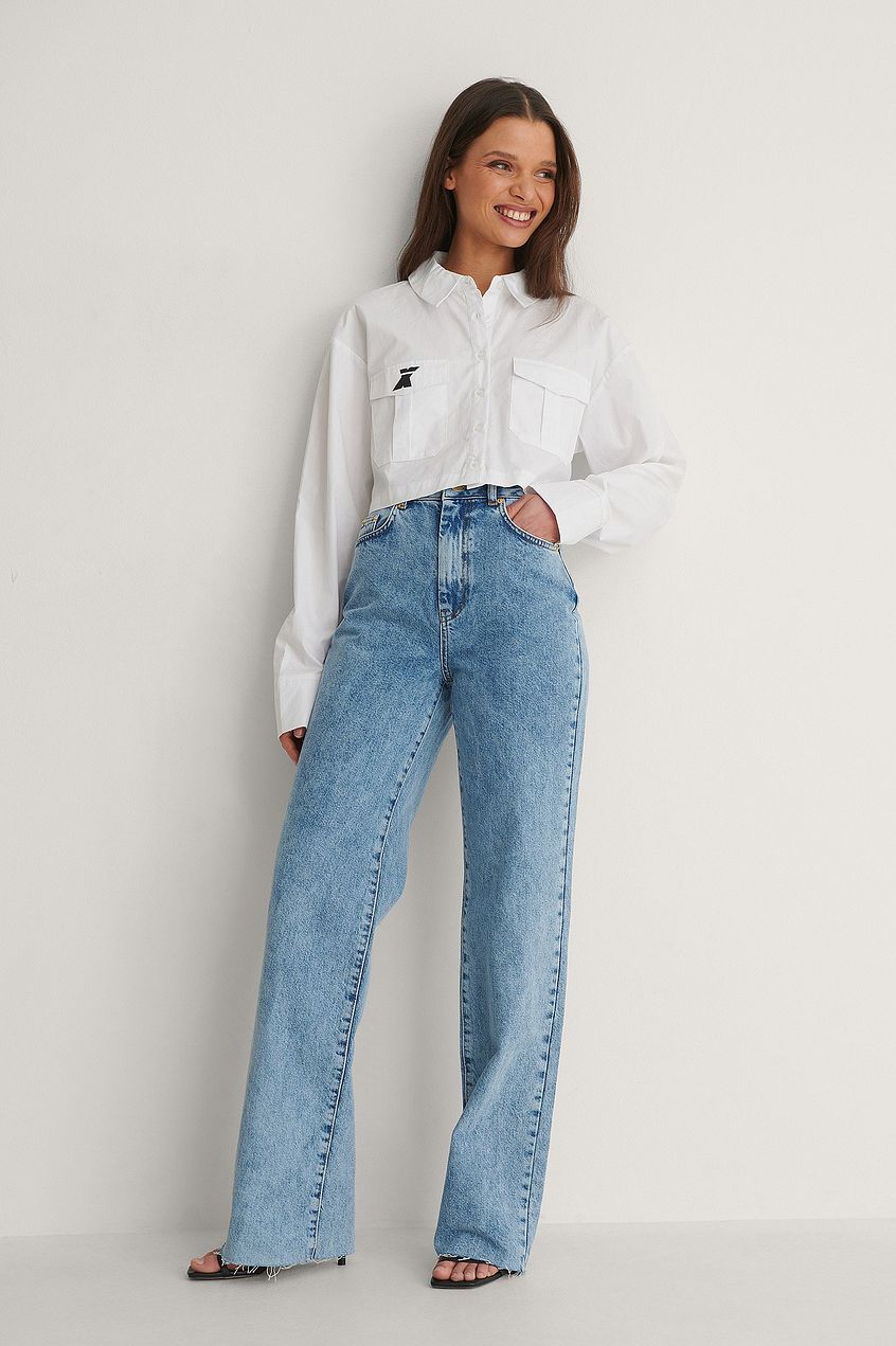 Organic Straight Fit Raw Hem Jeans - DENIMS 