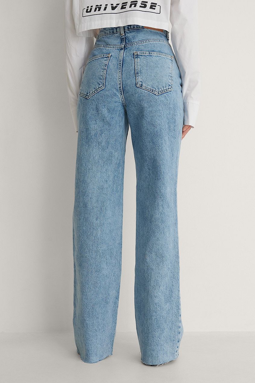 Organic Straight Fit Raw Hem Jeans For Womens - DENIMS 