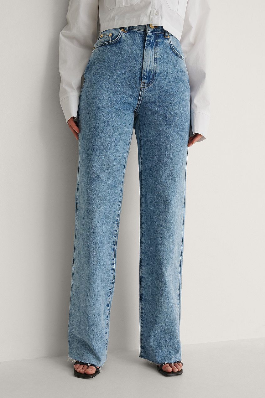 Organic Straight Fit Raw Hem Jeans For Womens - DENIMS 