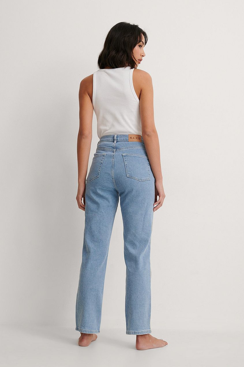 Organic Straight High Waist Jeans - DENIMS 