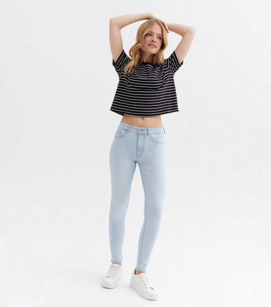 Pale Blue High Waist Ashleigh Skinny Jeans - DENIMS 
