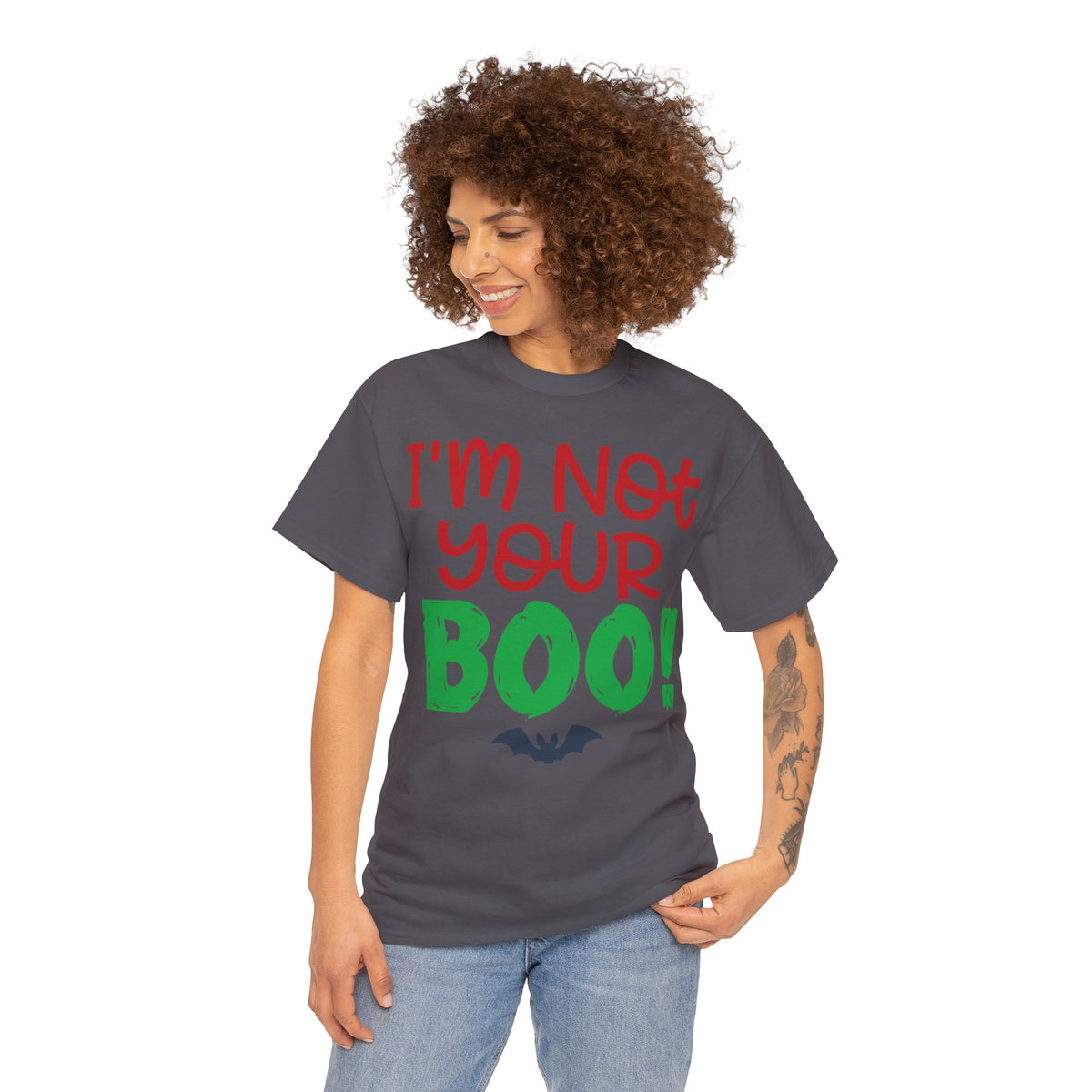 I'm Not Your Boo Women Cotton T-Shirt Black