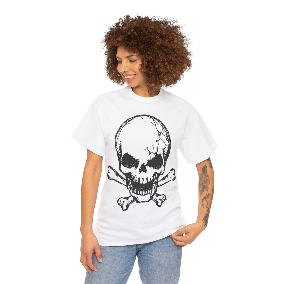 Skeleton Printed Graphic T-Shirt For Womens