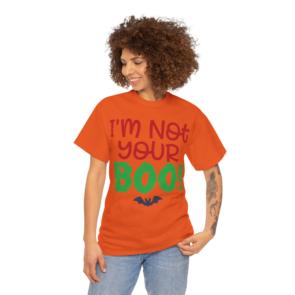 I'm Not Your Boo Women Cotton T-Shirt Black