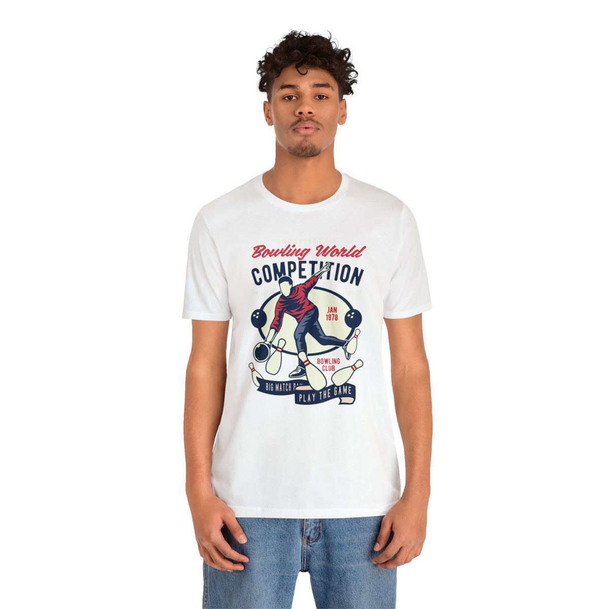 Bowling World Competition Printed Graphic T-Shirt for Men