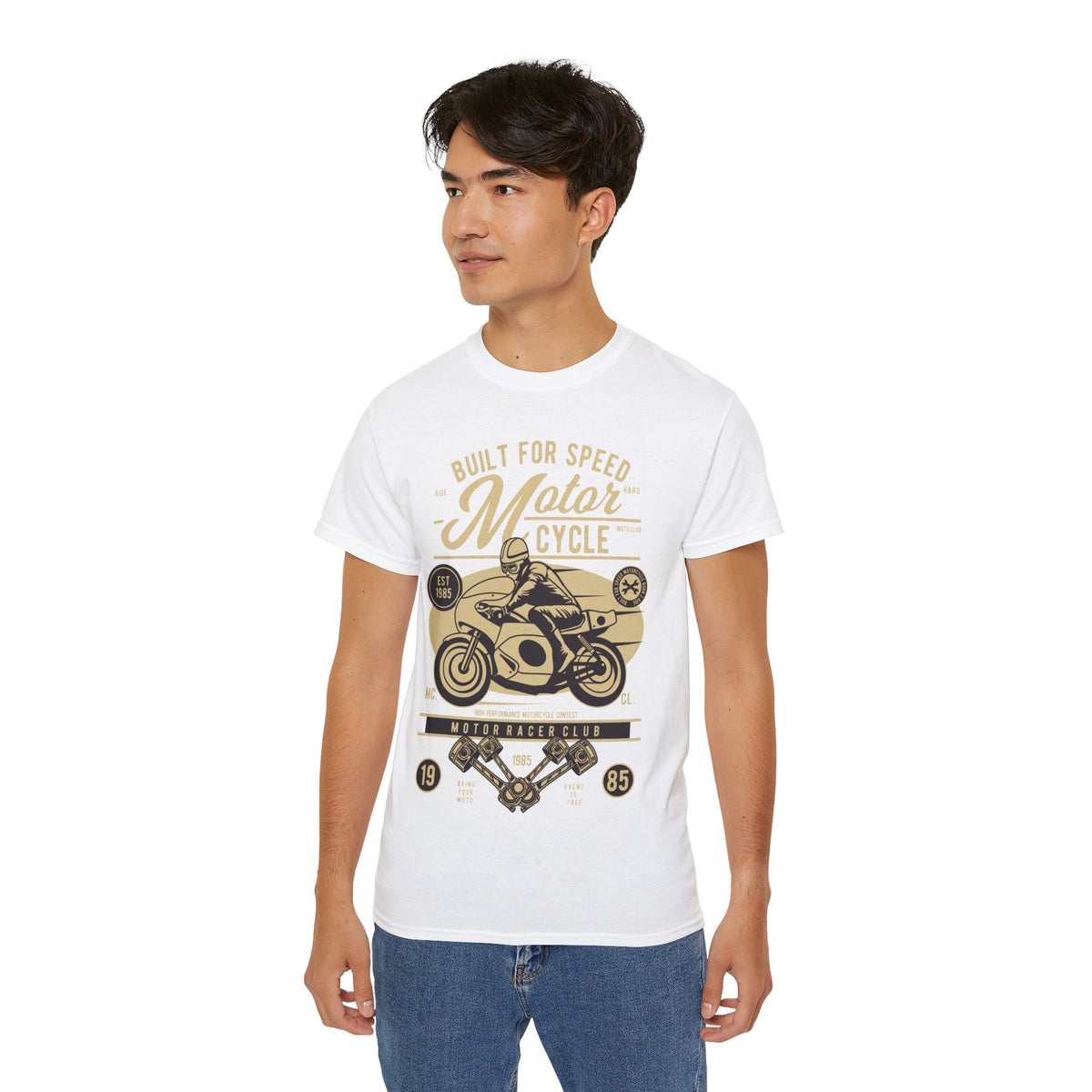 Motor Cycle Club Printed Graphic T-Shirt for Men