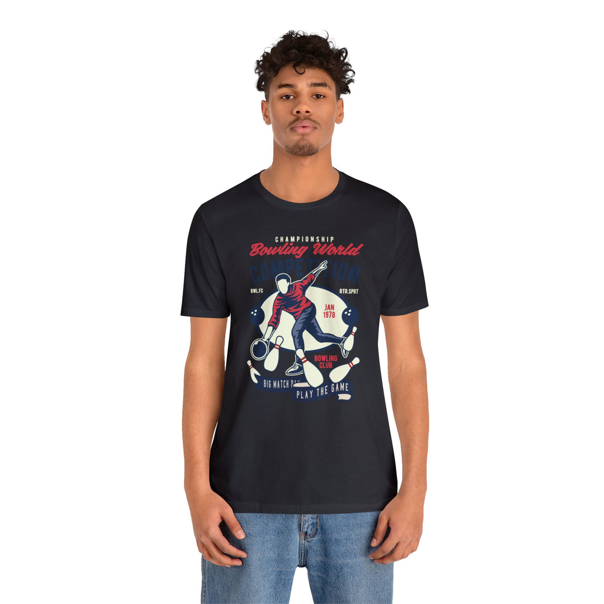 Bowling World Competition Printed Graphic T-Shirt for Men