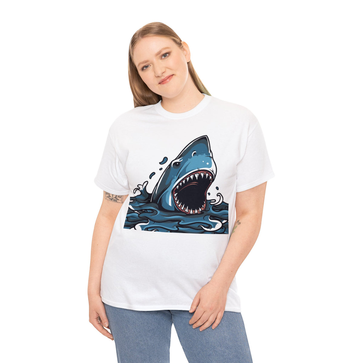 Shark Printed Graphic T-Shirt For Womens