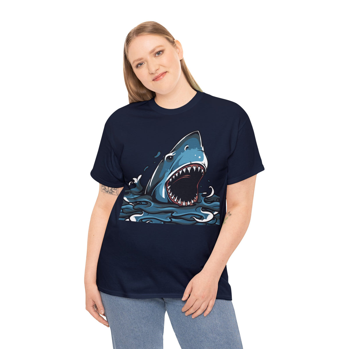 Shark Printed Graphic T-Shirt For Womens